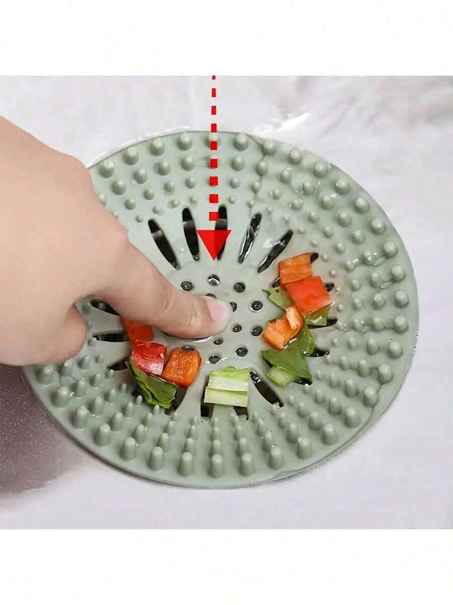 New Reusable Silicone Mesh Strainer, Suitable For Bathroom And Kitchen Sink, Anti-Clogging Drainage Protector, With Suction Cup Or Without Suction Cup Design, Perfect Gift For Homeowners - Multicolor - View 1