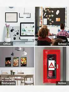 2/5pcs A4/A5/A6 Magnetic Sign Holders, Self-Adhesive Transparent Wall Display Frames, Reusable Document And Poster Holders, Suitable For Office, School, Store Organization - Multiple Specifications - View 11