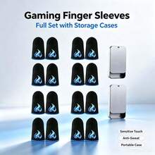 [2 Boxes Included]Super Exquisite Pattern Gaming Finger Sleeves, Ultra-Thin & Breathable, Anti-Slip & Sweat-Proof, The Best Choice For Gamers - Blue - View 8
