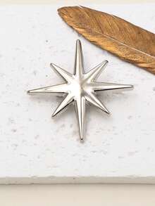 1pc Fashion Minimalist Shiny Metal Brooch, Daily Wear Anti-Exposure Pin Corsage - Multicolor - View 7
