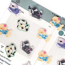 5/10/22/29/35/46/52Pcs Boxed Assorted Puppy Resin Buttons, Suitable For Phone Cases, Hair Clips, Keychains, Stationery Boxes DIY Handmade Decoration, Versatile Small Accessories For Handmade Enthusiasts To Create Jewelry And Creative Handmade Gifts, Random Styles - Multicolor - View 5