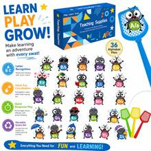 Quixorblex 26pcs Felt Alphabet Swat The Fly Matching Set, Uppercase Lowercase ABC Letter Recognition Game, Teacher Teaching Aid, Classroom Learning Stationery, Homeschool Literacy Practice, Back To Study Supply - Multicolor - View 8