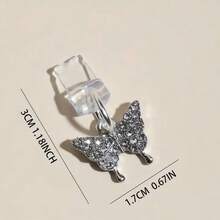 White K Alloy Full Rhinestone Butterfly Phone Dust Plug Apple/Android Charging Port Earphone Hole Pendant Universal - Multicolor - View 6