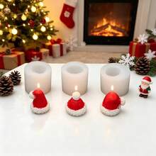 3pcs Christmas Hat Silicone Molds For DIY Candle And Soap Making - Non-Christmas Molds With Christmas Hat Shape, Easy Release, Durable And Asymmetrical, For Holiday Decoration, Soap And Candle Accessories - Christmas Hat Mold - View 2