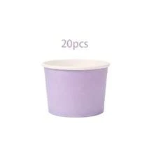 10/20/40pcs Macaron 4-Color Disposable Paper Ice Cream Cups, 9oz Smooth Matte Solid Color Dessert Bowls, Multi-Color Rolled Edge Snack Cups, Suitable For Birthday, Summer Picnic, Baby Shower, School Party Food Tableware - Macaron Colors - View 10