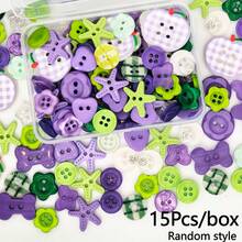8/15/20/25/35/40/45/55/60/65Pcs/Box Purple Resin Buttons, Assorted Shapes Random Styles, Apple, Star, Flower, 2-Hole 4-Hole Sewing Buttons, Suitable For Clothing, Scrapbooking, Handmade DIY - Multiple Styles - View 15