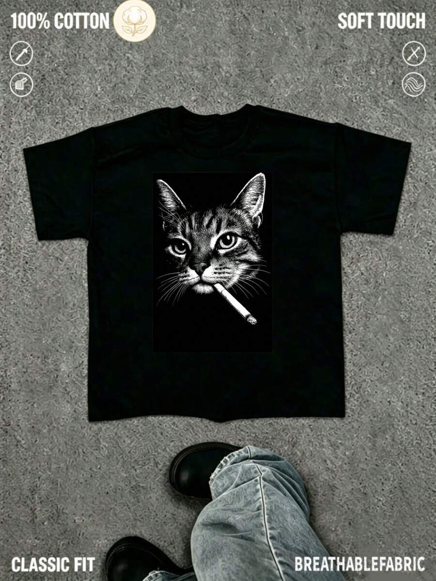 Men T-Shirts - 黑色 - 查看 1