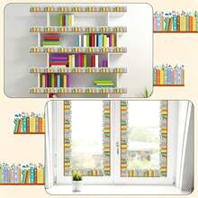 Wildflower Bookshelf Border Decor - 32.8ft Self-Adhesive Decorative Paper, Suitable For Back To School Floral Book Bulletin Board, Perfect For Classroom, Library, Office Chalkboard And Home Wall Party Decoration - Set - View 4