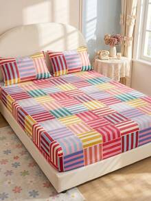 2/3pcs Printed Bedding Set, Bedding, Mattress Protector Set, Comfortable Home Textiles, Breathable Anti-Pilling Mattress Cover, Home Decor, Suitable For All Seasons, Machine Washable, Back To School - Multicolor - View 12