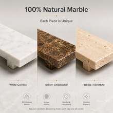 1pc Marble Pattern Rectangular Tray With Feet, Modern Bathroom Toiletries & Perfume Storage Tray, Coffee Table Decorative Tray, Vanity Organizer - White - View 5