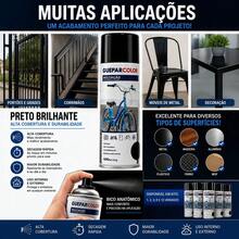 kit 2Tinta Spray Preto Brilhante 400ml Uso Geral Metal Madeira  Plástico Secagem Rápida Uso Interno e Externo - Multicolorido - Visão 4