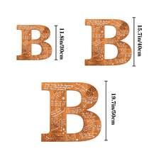 1pc Personalized Wooden Letter Guest Book - Orange, Rustic Bohemian Style, With Custom Initial Decoration, Suitable For Weddings, Graduation Season - Multicolor - View 7