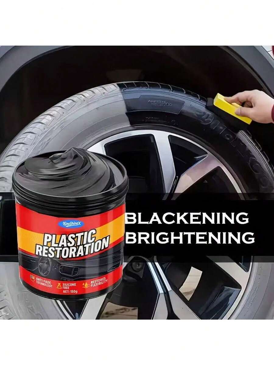 Car Tire Wax Gloss Blackener Durable Car Wash Shop Use Black Plastic Parts Dashboard Anti-Aging Repair Paste - Multicolor - View 1