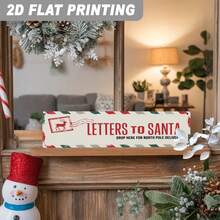 2D Flat - Vintage Metal Christmas Sign, Featuring 2D Flat Design, Content: "Letters To Santa, Please Deposit Here, North Pole Express". Perfect For Home Or Entrance Decor, Size: 3.94X15.75 Inches. - A - View 7