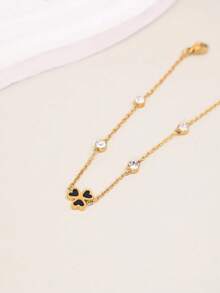 1pc Elegant Casual Commute Stainless Steel Versatile Women's Adjustable Bracelet - Flowers - View 5