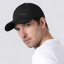 1pc Black Letter Embroidered Baseball Cap, Unisex Baseball Cap, Outdoor Casual Sun Hat - Multicolor - View 4