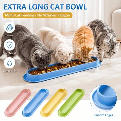 1pc Non-Slip Elevated Pet Bowl For Cervical Spine Protection (Suitable For Cats And Dogs); Includes Water Bowl, Feeding Bowl, Raised Stand, And Angled Design; Suitable For Multi-Cat Households.