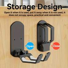 Self-Adhesive Wall-Mounted Headphone & Game Controller Storage Rack, No-Drill Multi-Function Organizer, Bedroom Office Gaming Desk Accessory, Kitchen Bathroom Hook Display Stand - White - View 5