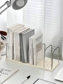 1pc Vertical Bookshelf, Detachable Desktop Storage Rack, For Home Office School Supplies, Back To School Gift - Multicolor - View 9