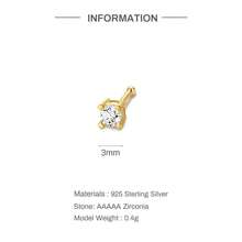 1件 2mm-3mm 925純銀直型L型鼻釘環 女款男款穿刺針身體飾品 低過敏性唇釘式耳環 推入式 - 金色 - 查看 12