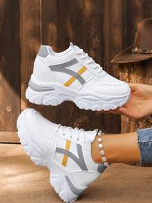 Women's Chunky Sneakers Fashionable Versatile Casual - Grey - View 7