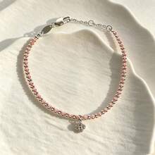 1 pièce Bracelet en acier inoxydable avec patchwork de cœur 3D, bracelet de style luxe Ins avec pompon et cœur pointu - Bracelet en trèfle à quatre feuilles - Voir 15