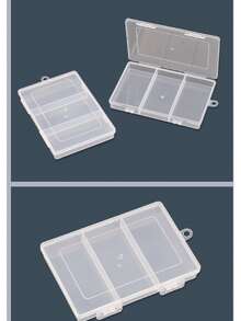 1pc Transparent Plastic PP 3-Compartment Rectangular Box With Lid, Fishing Tackle Parts, Jewelry, Tools, Fishing Accessories Packaging Storage Box, 3-Compartment Sewing Tools Storage Box, Transparent Plastic Electronic Components Accessories, Fishing Tackle Jewelry PP Box, Rectangular Box - Clear - View 8