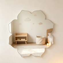 1pc Flower-Shaped Acrylic Mirror Wall Sticker Home Decor, Suitable For Living Room, Bedroom, Bathroom And Other Rooms, Modern Aesthetic Decoration - Silver - View 5