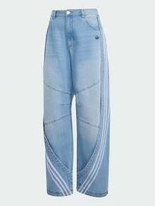 Adidas Celana Jeans Wanita Clover Model Lebar - Potongan Longgar, Melangsingkan, Celana Panjang Kasual - Baby Blue - View 3