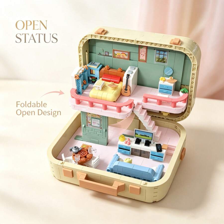 Mainan Balok Bangunan Mini Mewah 922pcs, Mainan Penghilang Stres dan Kecemasan untuk Dewasa, Set Permainan Dewasa yang Menyenangkan, Puzzle Pemandangan Rumah Kreatif, Hadiah Ulang Tahun yang Sempurna, Model Bangunan Vila yang Indah (Termasuk Stiker), Dekorasi Meja dan Kamar Tidur yang Cantik