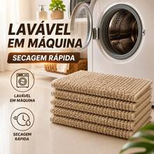Tapete Banheiro Antiderrapante Microfibra Dedinho Macio Lavável 38x58cm - Cinza - Visão 4