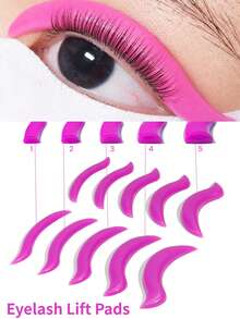 Lomansa 5 Pairs Eyelash Lift Pads, Eyelash Perming Shield Eyelash Perming Rod, For Eyelash Lifting And Perming, Reusable, Suitable For Home DIY, Only The Side In Contact With Skin Is Sticky - Multicolor - View 1
