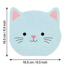 20/40/60pcs Cute Cat Shaped Disposable Cocktail Napkins, Hand-Drawn Cat Face Print, 4 Designs, 2-Ply Die-Cut Paper Napkins, Suitable For Birthday Party, Baby Shower, Animal Theme Event, Picnic And Dessert Table Decoration - Multicolor - View 6