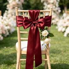 3pcs/1pc Burgundy Maroon Satin Gift Ribbon, 22M Extra Long Glossy Wine Red Ribbon, Xmas Tree Wreath Decor, Wedding Floral Wrapping, Valentine Gift Bow DIY Party Decoration Ribbon - Holiday - View 3