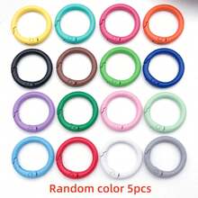 10/30/50pcs Metal Spring O-Ring Round Carabiner Key Ring Candy Color Quick Release Clip DIY Accessories For Keychain, Bag, Handbag - Multicolor - View 25