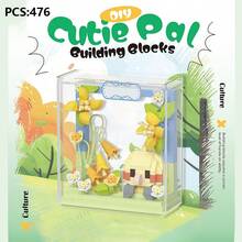 Cute Friends Anniversary Series Set, Adorable Animal Friends Photo Frame Miniature Building Blocks, Cute Bird, Panda, White Rabbit, With Acrylic Display Case, DIY Decoration, Assembled Building Blocks, Building Block Ornament, Suitable For Office Desk And Home Office Decoration. - Multicolor - View 20