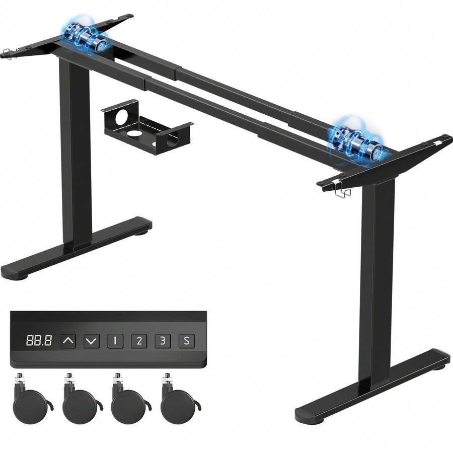 Devoko Electric Height-Adjustable Desk Frame, Dual-Motor Desk Frame, 72-120 Cm Height, 100 Kg Load Capacity, 25 Mm/S Lifting Speed, Compatible With Table Tops 110-200 Cm - 查看 1