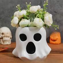 Halloween Decor Ornaments For Home, Outdoor & Office Atmosphere, Cute Ghost Vase & Ghost Flower Pot, Lovely Desktop Minimalist Planter, Ideal Garden Landscape Decor - Multi-color - View 3