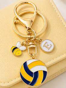 Personalized Volleyball Keychain Gift, Suitable For Girls, Bags, Car Decor, Back To School Gift Choice, Women's Keychain, Sports Style Volleyball Bee Keychain, Car Keychain, Key Chain, Holiday Gift, Daily And Holiday Accessory - Volleyball Bee - View 7