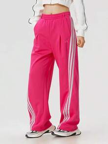 Adidas New Women's Knitted Joggers For Fitness, Training, And Running - Rose Pink - View 1