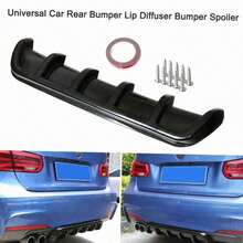 Car Rear Bumper Diffuser Lip 5 Fin Design, Universal Black Racing Spoiler Splitter, Compatible With Ford Mustang Camaro Challenger Charger Styling Accessories - A - View 1