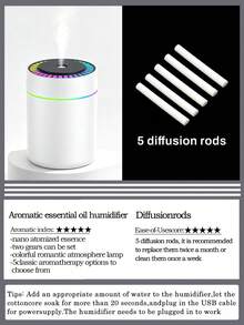 180ml Mini Car Humidifier With Romantic Colorful LED Ambient Night Light, Large Mist Output, Quiet Operation, Auto Timer, 2 Working Modes, Compatible With Essential Oils (6 Fragrance Options), Car And Home Dual-Use Ultrasonic Aromatherapy Diffuser, Compact And Portable, USB Powered, Suitable For Car, Office, Bedroom, Living Room, Study, Bathroom - A - View 23