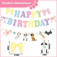 寵物狗狗生日快樂橫幅，狗狗與蝴蝶結旗幟，彩色字母小狗骨頭吊飾，寵物狗狗主題生日派對用品，居家與房間裝飾，節日氣氛道具，派對道具，派對小禮品，慶祝道具 - A - 查看 2
