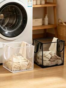 Foldable Laundry Basket With Handle, Portable Dirty Clothes Storage And Sorting Bin, Suitable For Bedroom, Laundry Room, Bathroom, Dorm, Home Organization, Perfect Holiday Gift For Mom - Multicolor - View 4