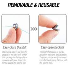 50Pcs High Density Duckbill Split Shot Sinkers 0.5g-5g Multi-Weights, Removable & Reusable, Suitable For Split Shot Rigs, Suitable To Match With Soft Lures, Suitable For Bass & Trout - FA109-50pcs - View 4
