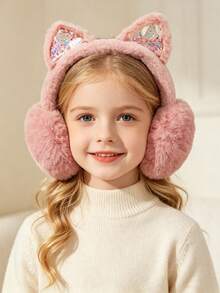 Winter Earmuffs - Cute Girls Ear Covers - Ear Bags - Warm Ear Protectors - Earmuffs With Plush Ears - Multicolor - View 7