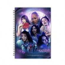 KATSEYE Y2K Girl Group Photo Spiral Notebook, 9 Different Group Cover Spiral Notebooks, International Girl Group Fan Merchandise, KATSEYE Denim / Magazine / Dark Mood Dual Cover Notebook, Six Members Full Group Photo Student Notebook Support Gift, Suitable For Classroom Notes, Fan Journal, Schedule Planning, Sticker Collage Background, Compatible With Offline Concert Support, Fan Circle Exchange, KATSEYE Global Fan Collection And Gift. - Multicolor - View 5