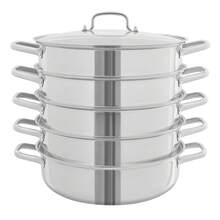 32 Cm 5-Tier Stackable Stainless Steel Steamer Pot With Lid, Multi-Layer Steamer For Steaming Food, Suitable For Induction And Gas Stoves, Home Cooking - View 1