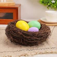 11 piezas Nido de pájaro tejido - Nido de pájaro artificial, Nido de pájaro falso, Casa de pájaro, Decoración de nido de pájaro, Utilizado para plantas artificiales de jardín exterior, Decoración de vacaciones, Patio, Fiesta en casa, Boda, Pascua, Primavera, Decoración de flores artificiales, Accesorios de arreglo artificial de nido de pájaro, Sin huevos - Ver 9