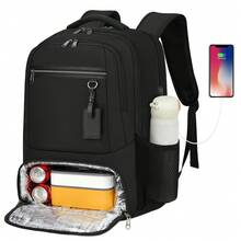 17.3 Inch Laptop Lunch Backpack With USB Charging Port, Waterproof Travel Backpack, Unisex, Carry-On, Insulated Cooler Bag, Student School Bag, Portable Laptop Backpack - 1pc - View 10